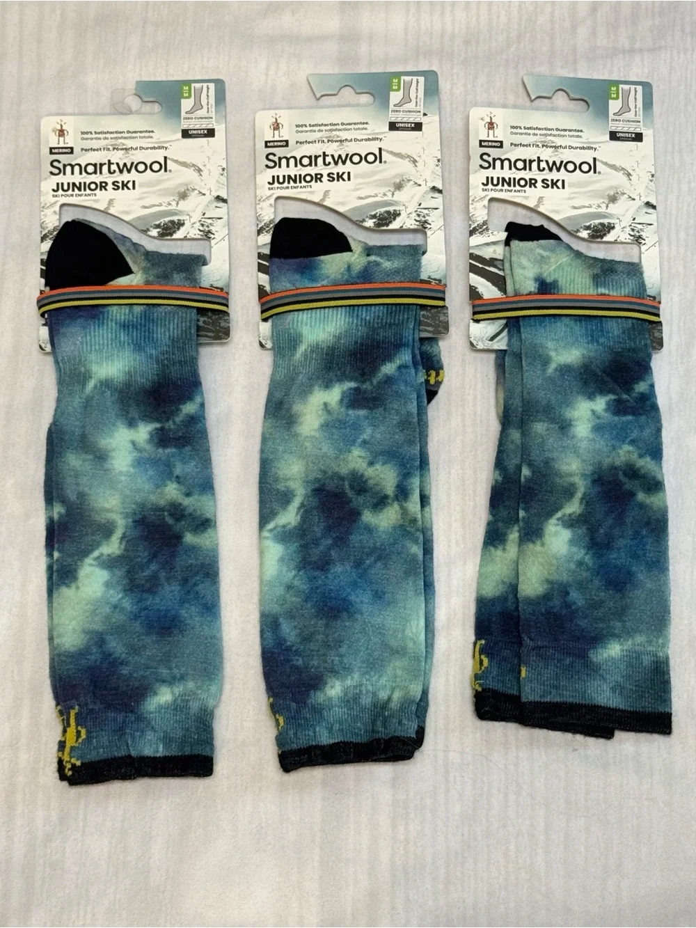 Smartwool Junior Ski Over Calf Zero Cushion Socks Lot of 3 Unisex Medium New